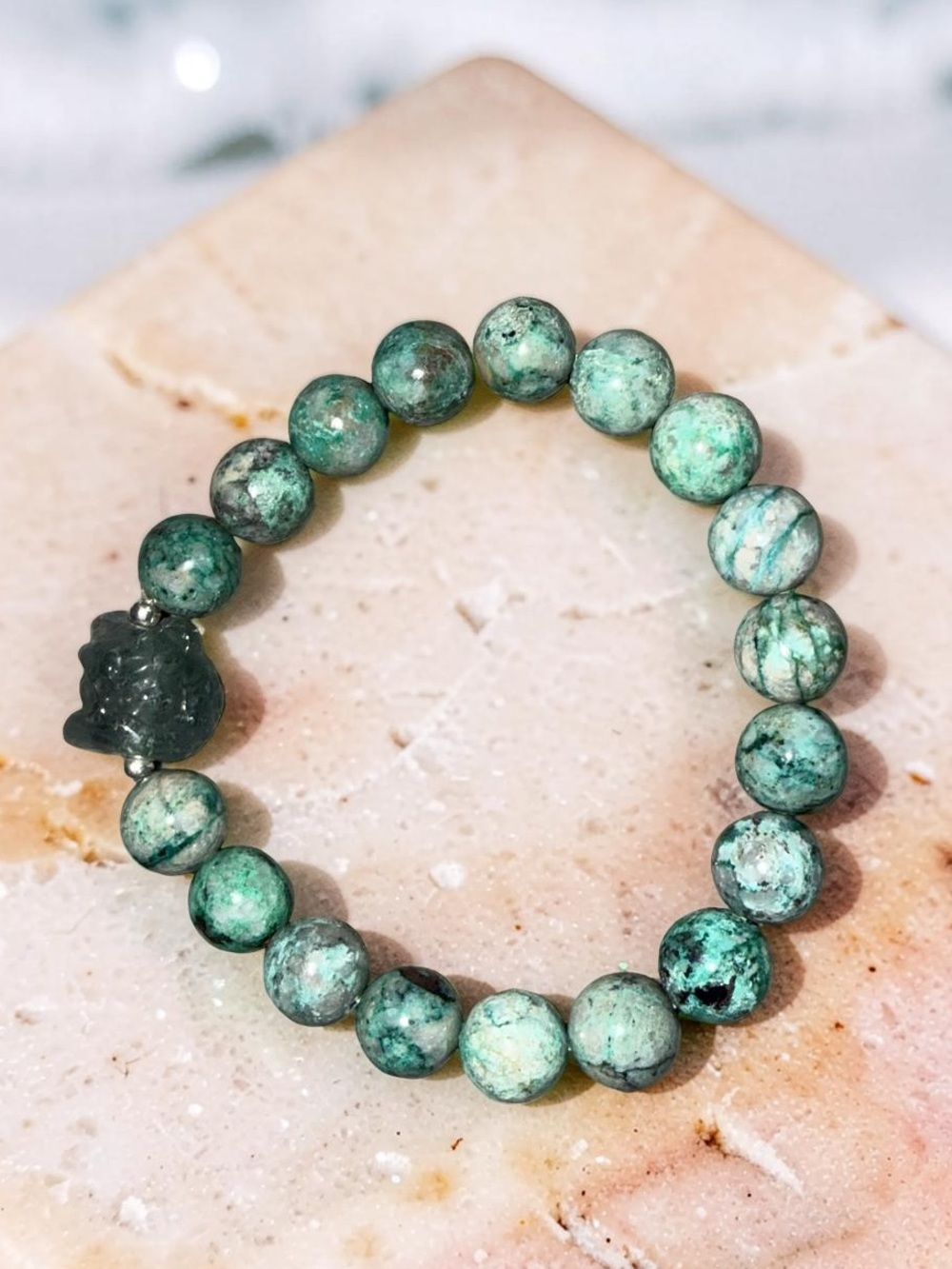 10mm Green Azurite Bracelet